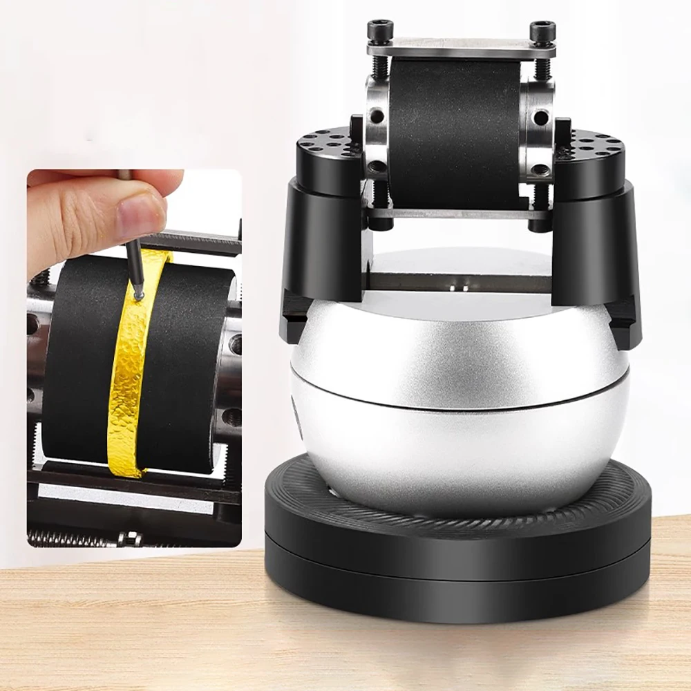 Rotating Ball Clamp Engraving Holder - Micro Pave Setting Workstation for Bracelets (54mm/56mm/58mm)