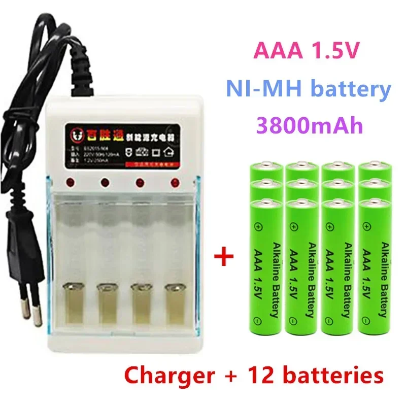 

New AAA 1.5V rechargeable battery 3800mAh Alkaline battery flashlight toys watch MP3 player replace Ni-Mh battery+free shipping