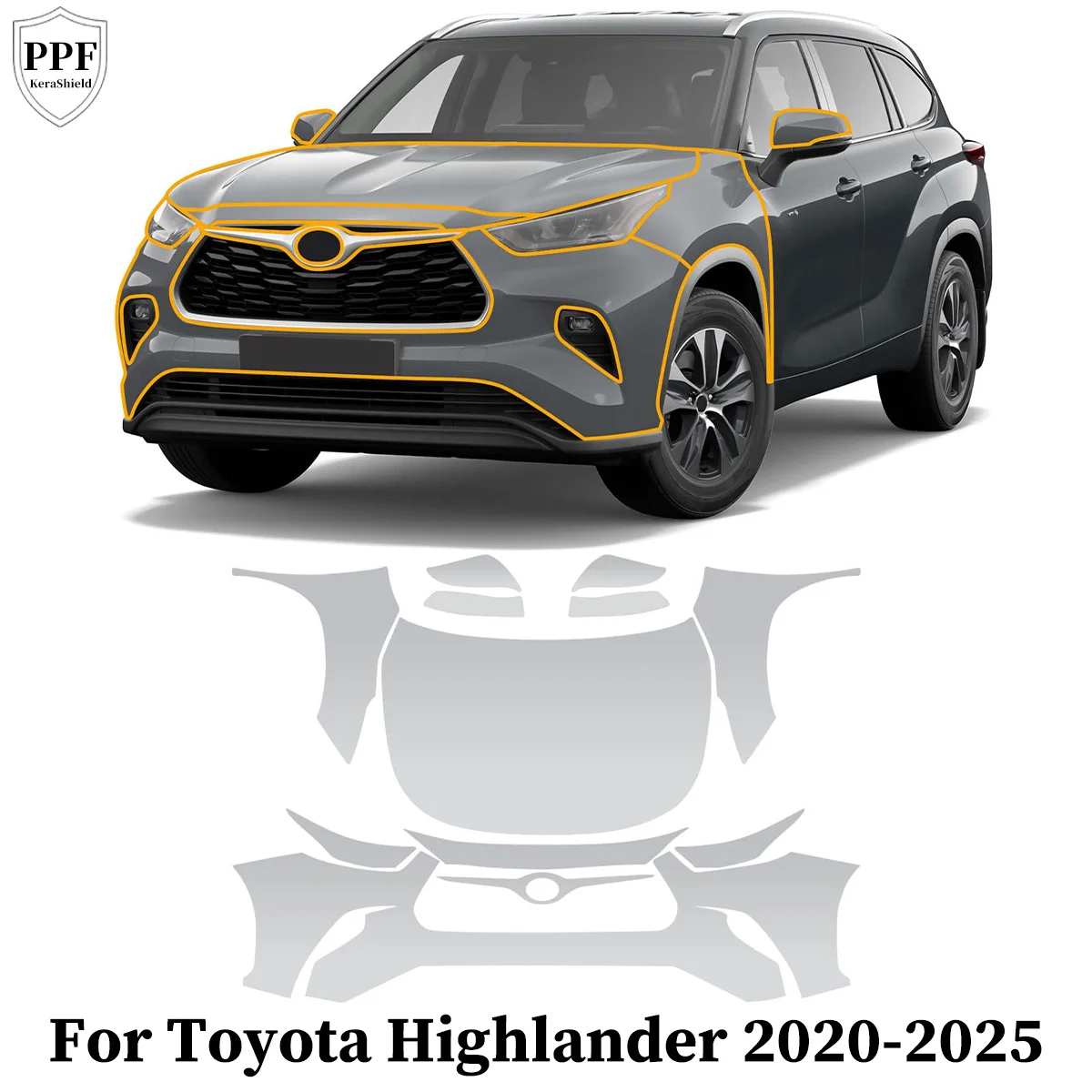 

Pre-cut PPF For Toyota Highlander 2020-2025 TPU Car Paint Protection Film Clear Bra Anti-Scratch Cover Resistant Kit Repairable