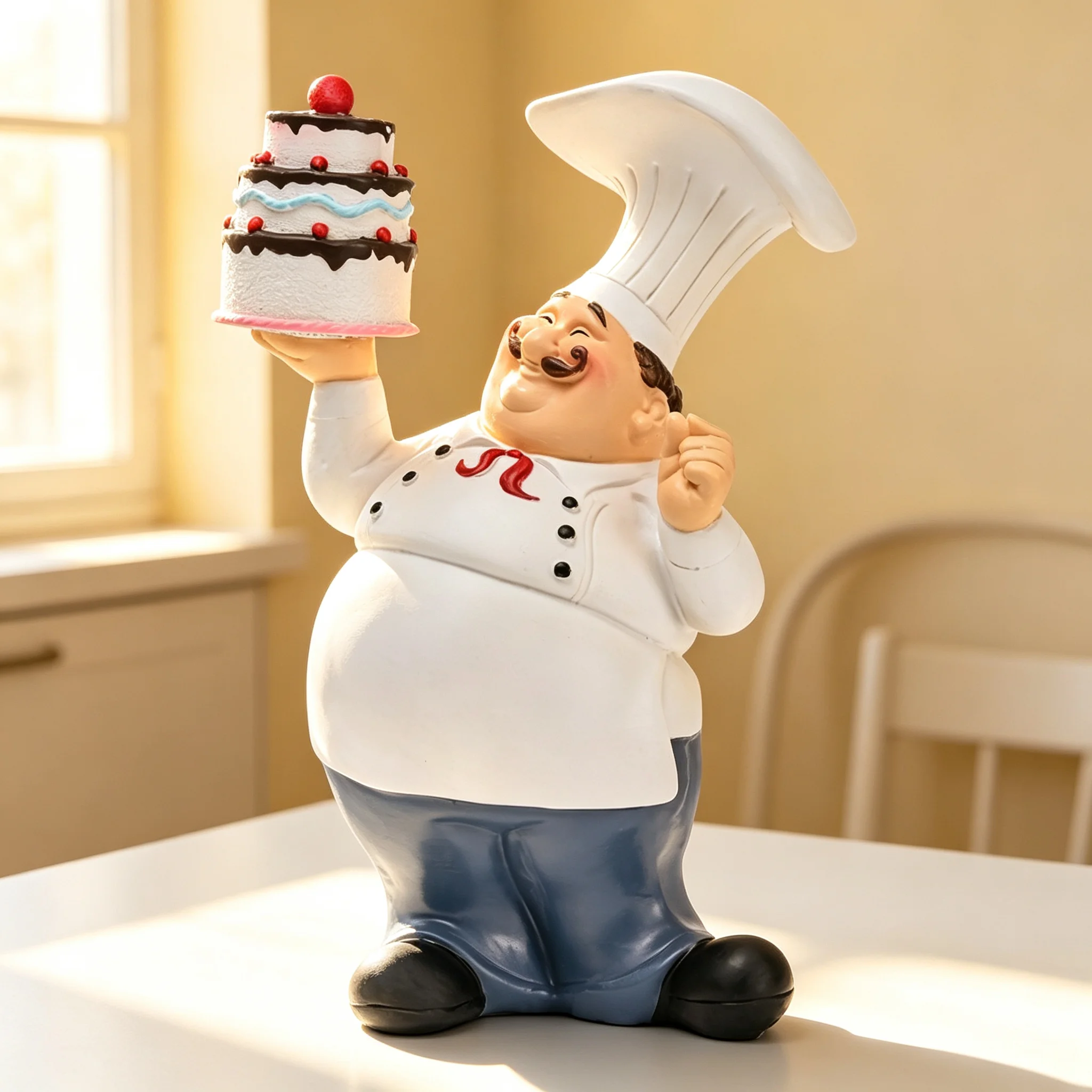 Art Craft Restaurant - Chef Resin Figurine Tabletop Statue Ornament
