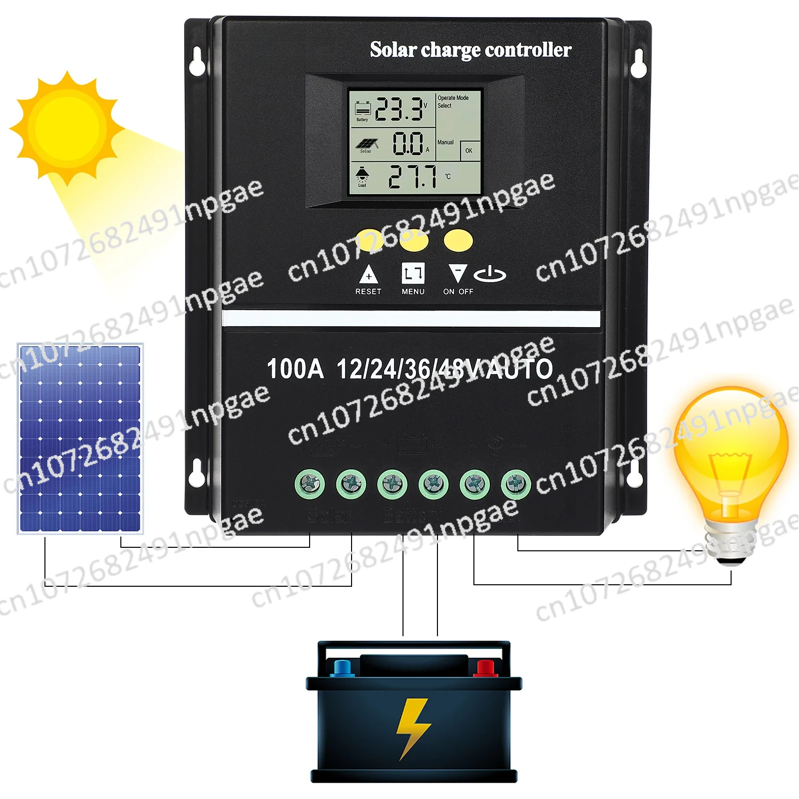 Solar Controller 12V24V36V48V Lithium Battery Photovoltaic Panel Charging Controller Wholesale