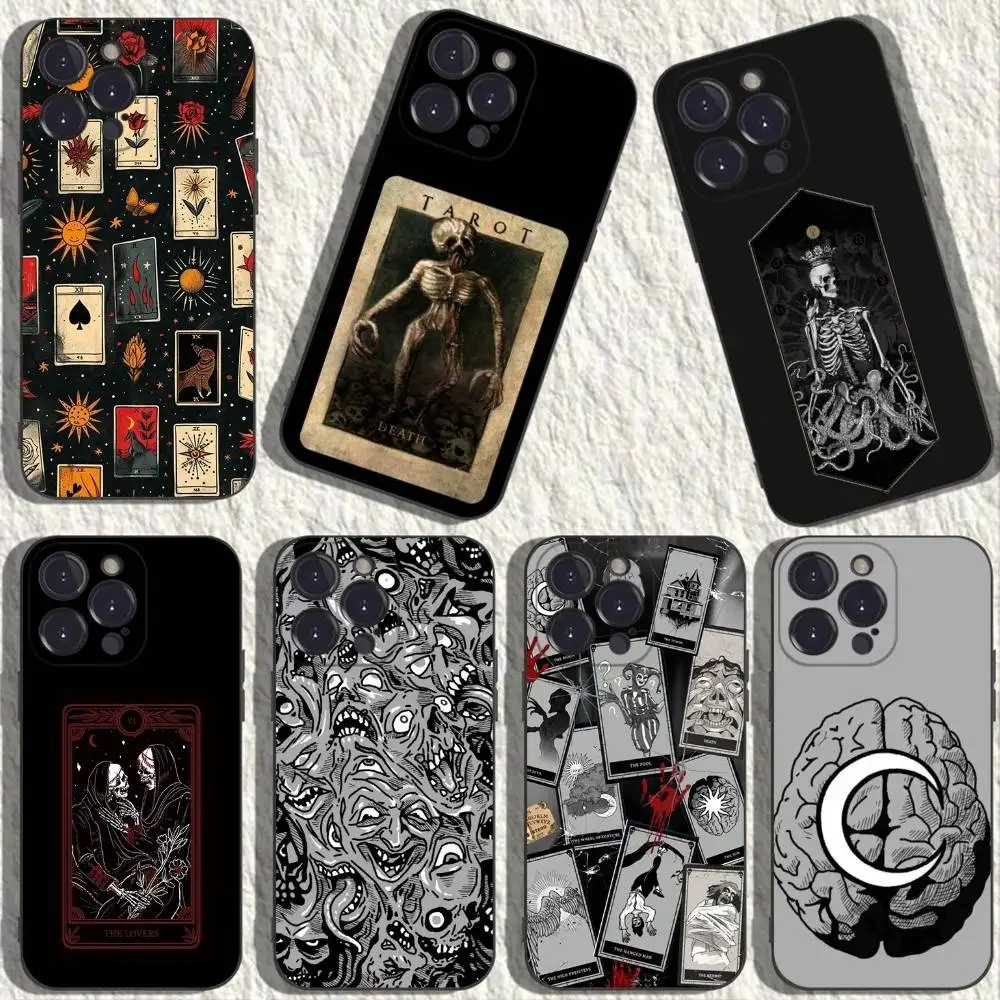 

Phasmophobia Tarot Card Phone Case For iPhone 17,16,15,14,13,12,11,Plus,Pro Max,XS,X,XR,SE,Mini,8,7,Soft Silicone Black Cover