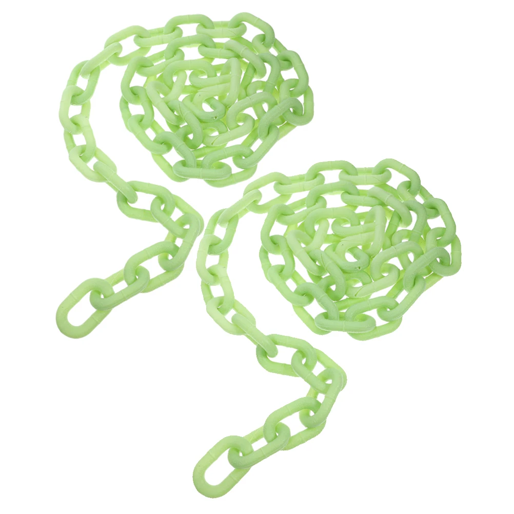 

2PCS Simulated Glow Chains Plastic Halloween Props Decoration Chain Light Green Reusable DIY CostumesHaunted House Party