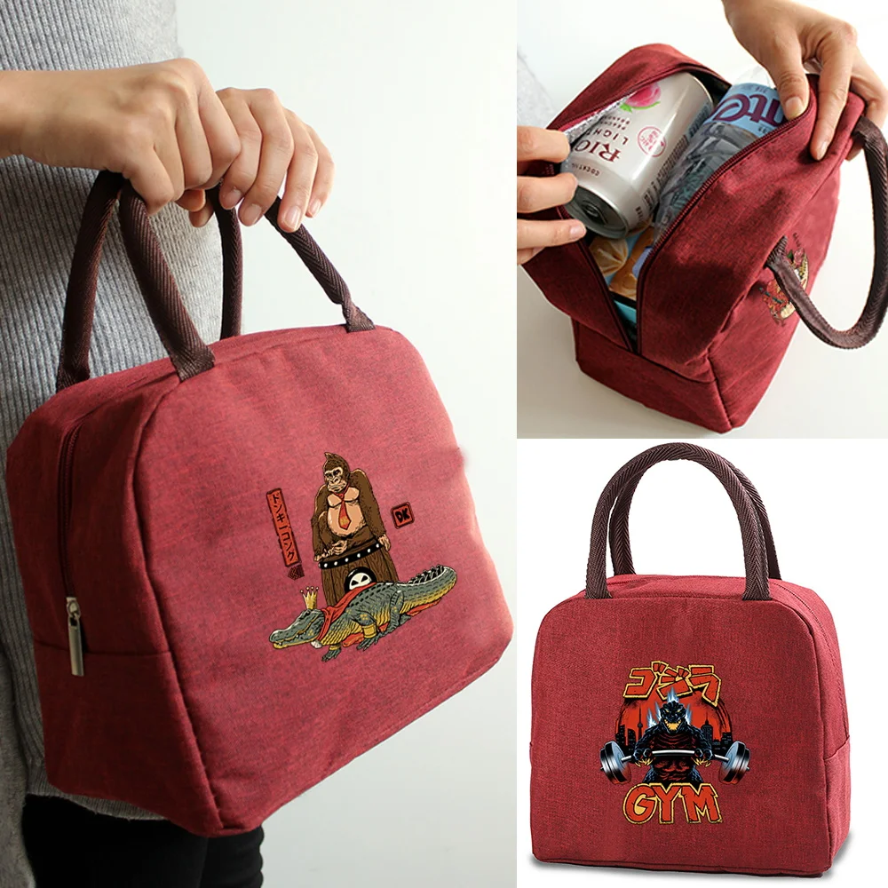 

Cute Animal Lunch Bag Insulated Refrigerated Bag Cold Food Beverage Box Dinner Large Square Refrigerated Bag