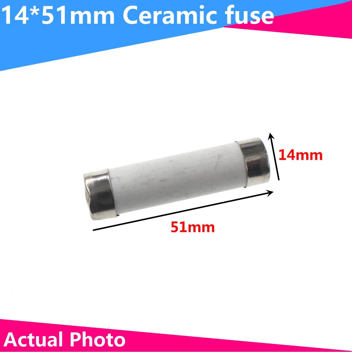 5PCS Long Cover 14X51 Ceramic Fuse 32A 40A 50A 63A Fusible Enlace For RT18 R016 14*51 Fuse Core