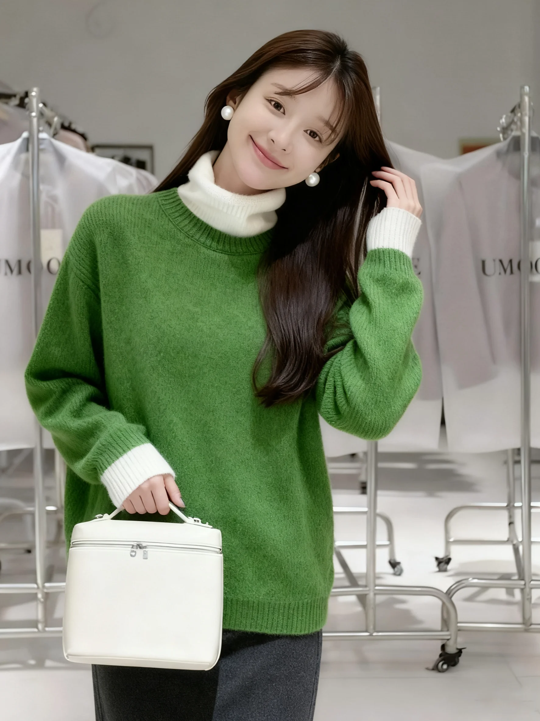 

Korean Sle Women's Knitted Base Layer Top Faionable Versatile Warm Autumn Winter New Arrival Ci Walk Commute Ready