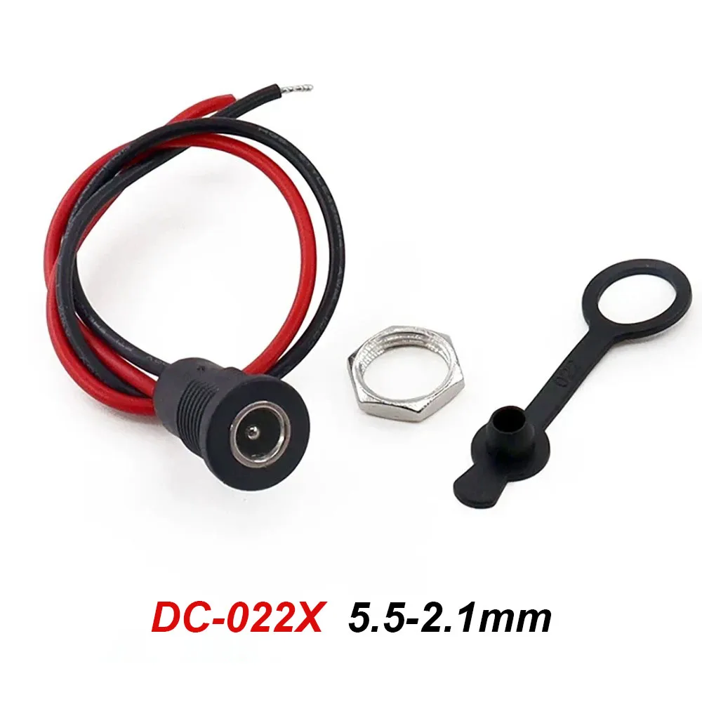 1Set 5.5*2.1mm/5.5*2.5mm DC-022B DC-022X DC-099 Power Cable Female Socket DIY Waterproof Jack Plug Panel Mount Connector - view 5