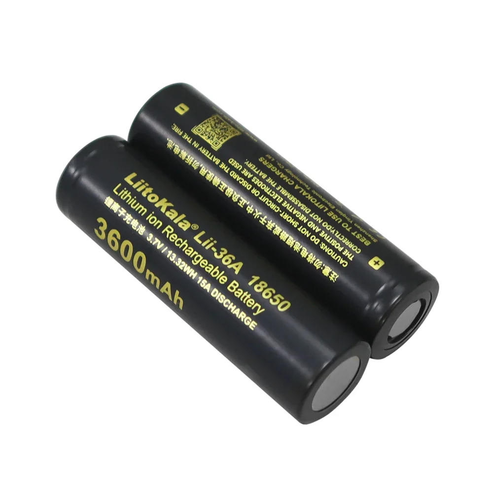ใหม่ LiitoKala LII-36A 18650 3600mAh 3.7V แบตเตอรี่ลิเธียม 10A Discharge สําหรับไฟฟ้าของเล่นไฟฉายแบตเตอรี่