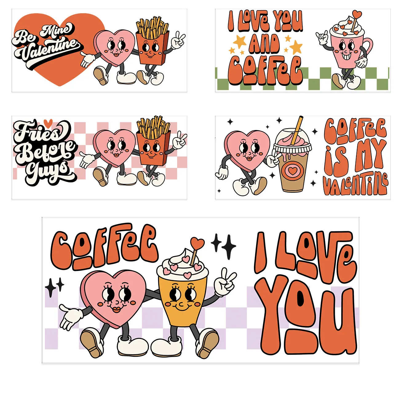 

Valentine's Day Series easy peel waterproof DIY Decals Retro Beauty 3D transfers uvdtf crystal sticker 16oz uv dtf cup wraps
