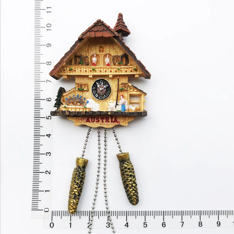 Cuckoo Clock Log House   Fridge Magnet,Creative,Travel,Commemorate,Crafts,3D,Ornaments,Magnetism,Resin Material,Refrigerator Sti