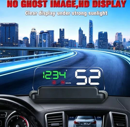 WIIYII C500 OBD2 Smart HUD High Temperature Resistance LED Head-Up Display Speed /Water Temp/Voltage/RPM/Fuel consumption etc.