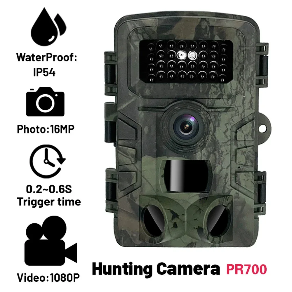1Pcs PR700 Field Video Recorder Night Vision Infrared Detection 34PCS LED Animals Flowers Surveillance Scouting Trail Camera