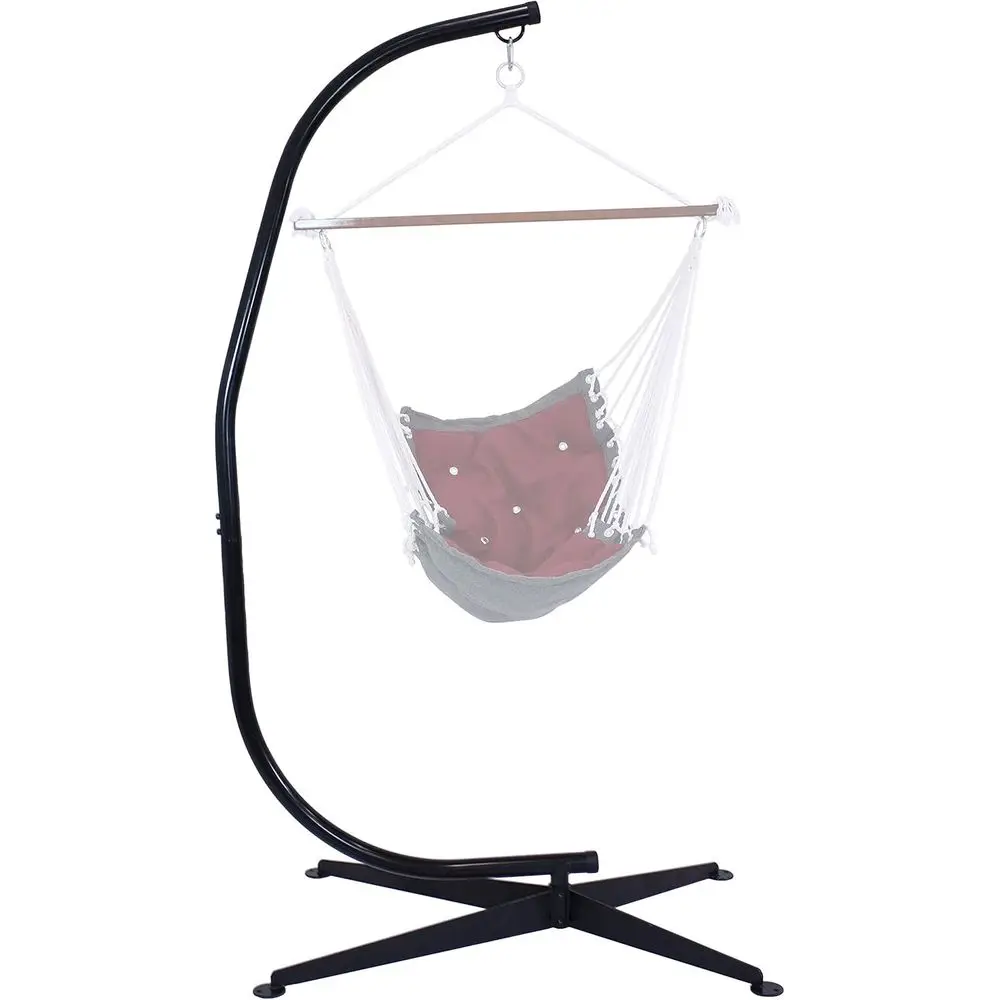 Steel C-Stand or Hanging Hammock Chair - Indoor or Outdoor Use - Durable 300-Pound acity - Black