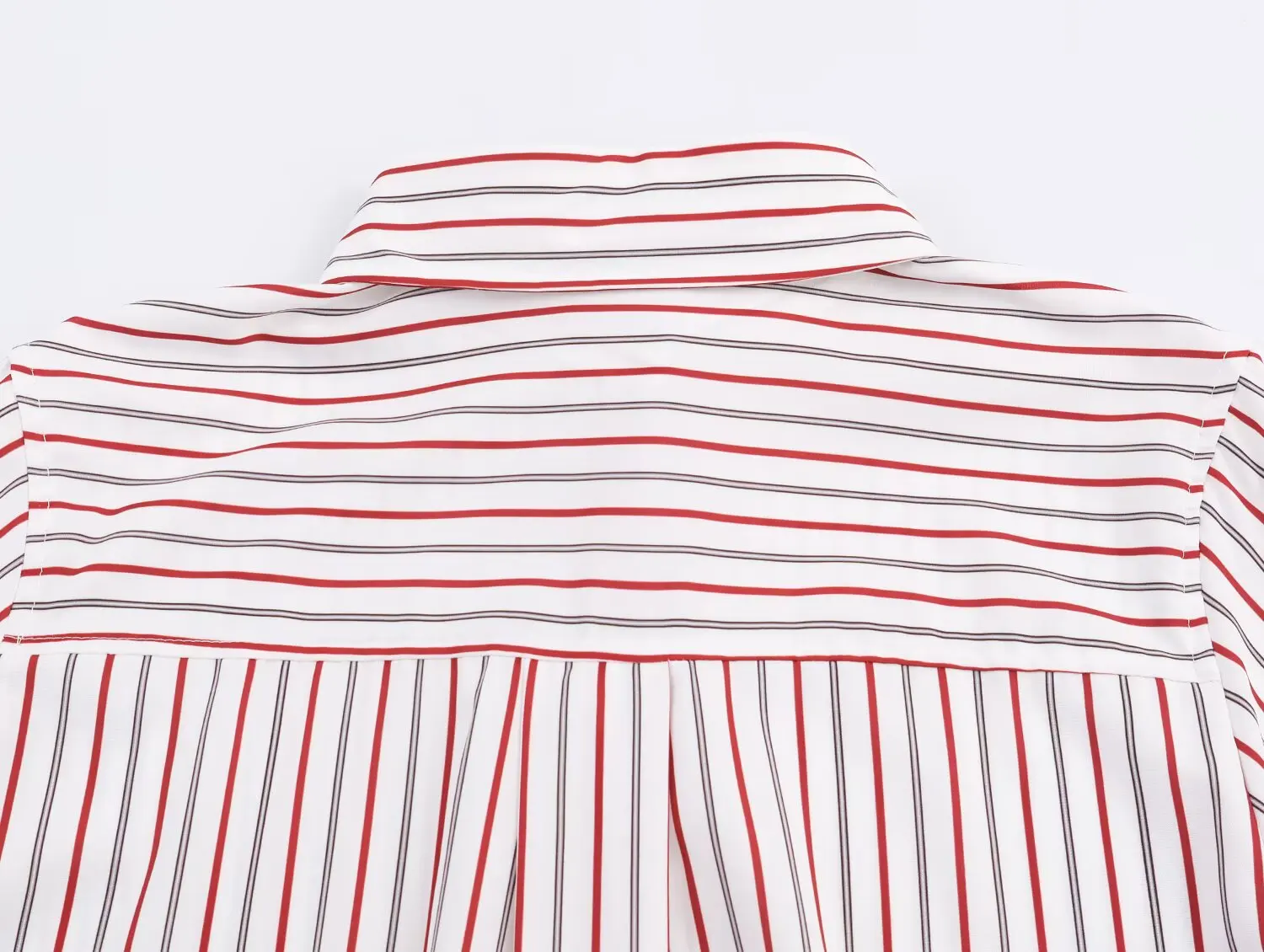 2025 New Women's Clothing European and American Style Fashion Striped Loose Fit Lapel Long Sleeve Poplin Shirt