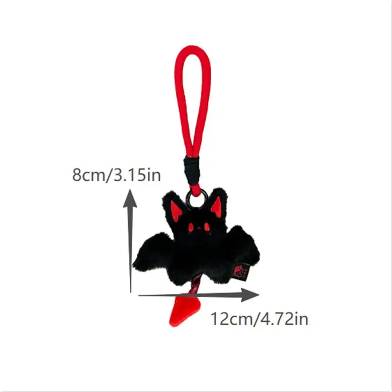 Nette Halloween Fledermaus Kleiner Teufel Plüsch Puppe Spielzeug Schlüsselbund Lanyard Tasche Anhänger Rucksack Hängen Ornament Schlüsselring Mädchen Geburtstag Geschenk