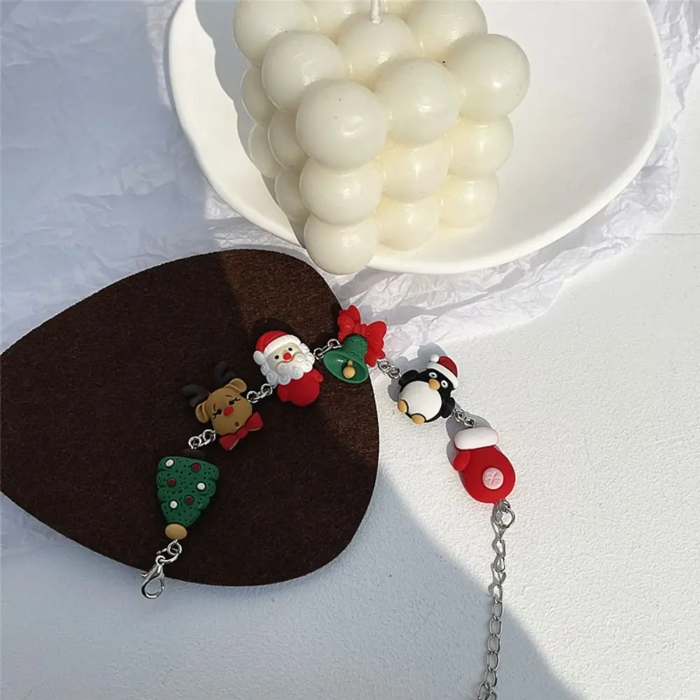 Colorful Kids Merry Christmas Bracelet Kriss Kringle Elk Christmas Bell Hand Chain Christmas Tree Penguin