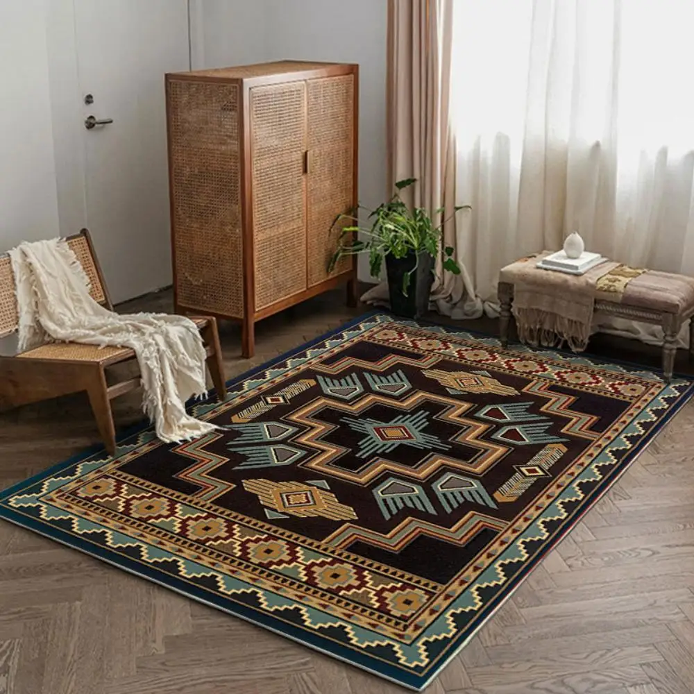 

VIKAMA American Vintage Crystal Velvet Carpet Bohemian Living Room Decoration Light Luxury Home Large Area Bedroom Carpet