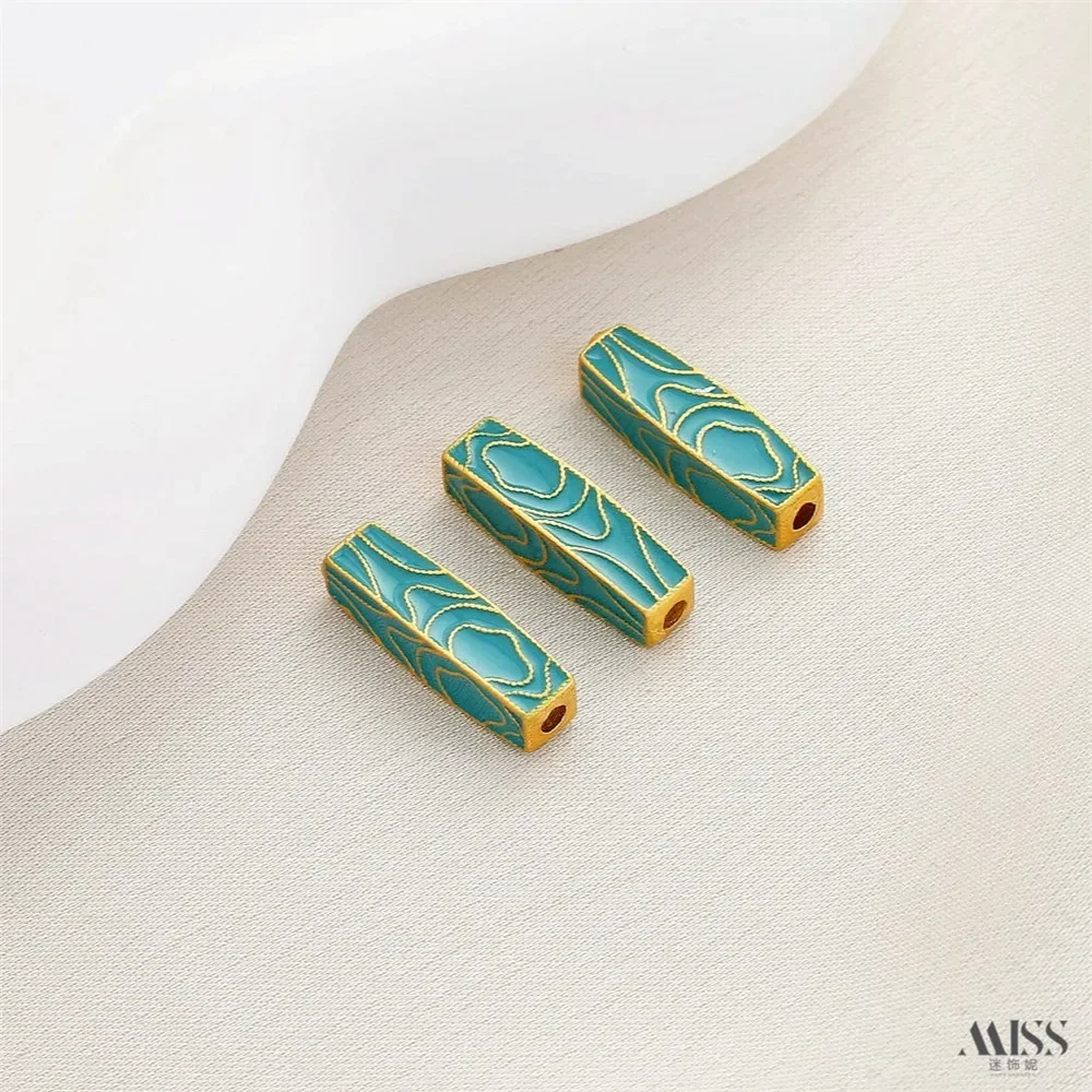 18K ماتي الذهبي الرمال الذهب سحابة نمط العمود الملتوية ربط قضيب قلادة فصل حبة سوار ذاتي الصنع إكسسوارات عقد