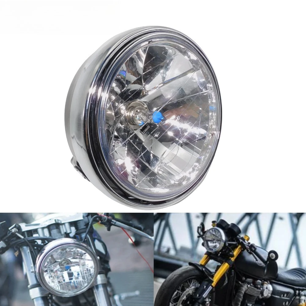 Faro redondo para motocicleta, faro delantero de 7 pulgadas para Honda Hornet CB400 CB500 CB600 CB1300 VTR250 CB250 VTEC400 CB V