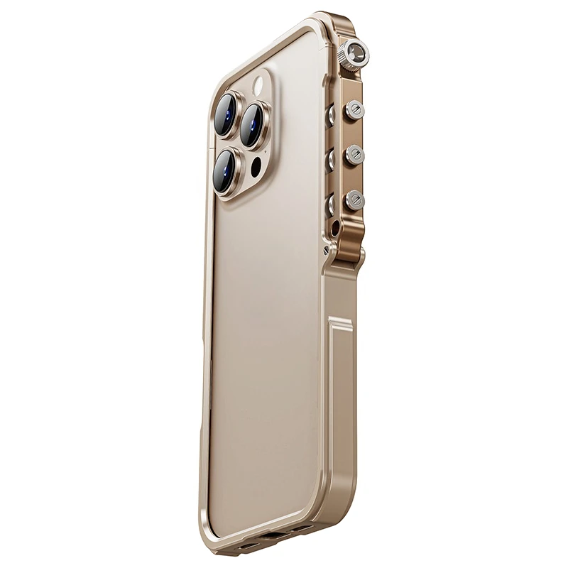 Applicable to 15promax mobile phone case 14 metal borderless iPhone16 hollow skeleton 13