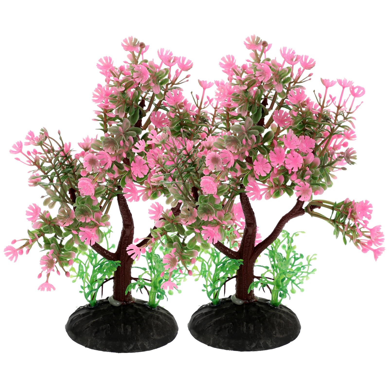 

2 Pcs Fish Tank Aquatic Decoration Artificial Plants for Aquarium Small Tree Decorative Tanks Décor