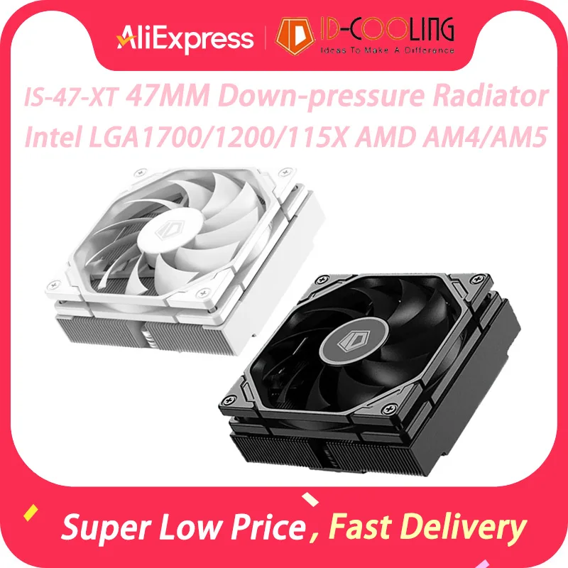

ID-COOLING IS-47-XT 47 мм Низкопрофильный 4 радиатора теплового стеклоочистителя Поддержка Intel LGA1700/1200/115X AMD AM4/AM5