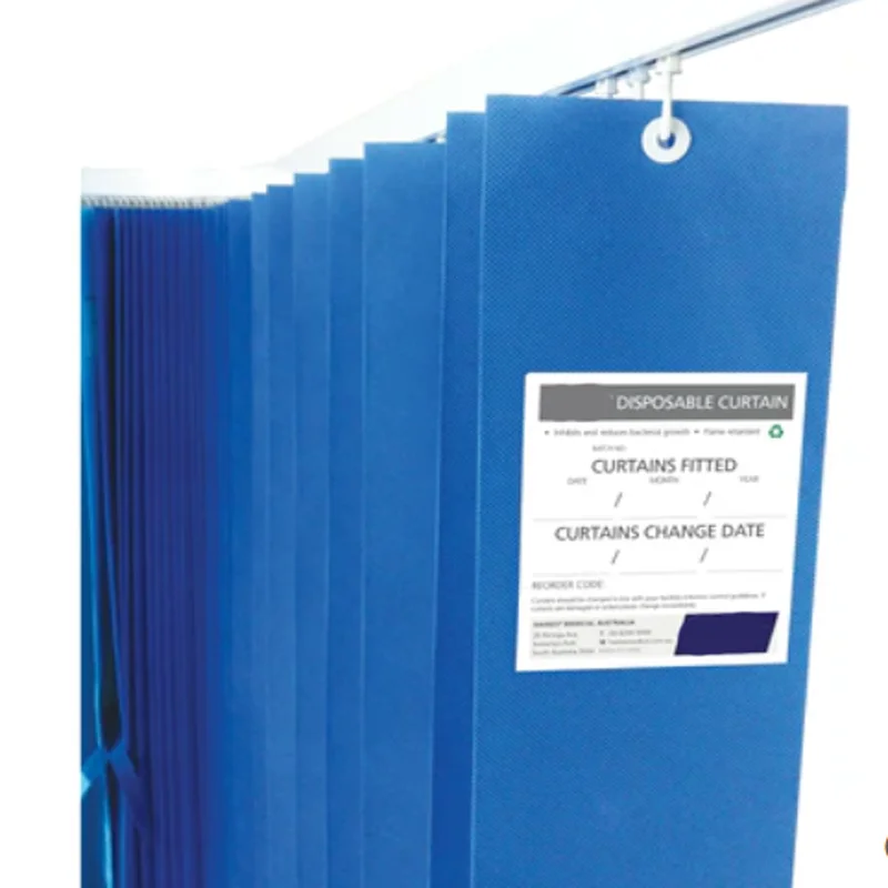 

Anti-bacterial Flame Retardant Disposable Movable Hospital Curtains Track Curved Medical Clinic Bed Disposable Lilac Curtain