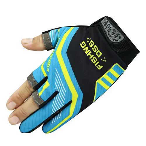 Imagen 2 del producto Guantes de pesca de tres dedos para hombre, herramienta antideslizante para pesca al aire libre, accesorios de pesca, buscador de peces, guante elástico