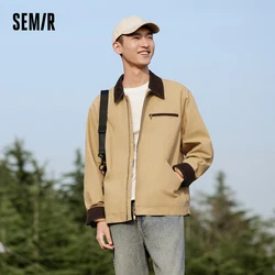 Semir Jacket Men Outerwear 2024 Autumn New Vintage Classic Detroit Men Jacket Fashion Patchwork Loose Top