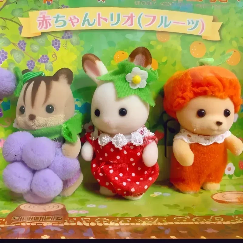 

Jp Exclusive Edition Sylvanian Families Anime Cute Grape Strawberry Orange Baby Set Desktop Decoration Doll Toy Collection Gifts