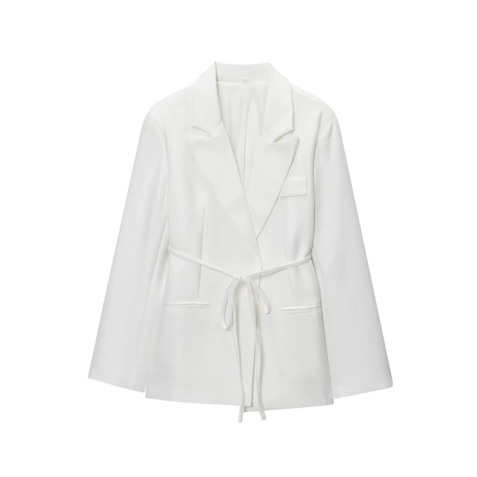 Fashion Women's Long Blazer Coat Temperament All-match Solid Color Leace-up Blazer Coats Tops Female Casual Commuting Clothing