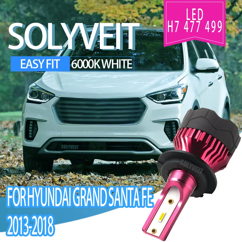 

Car Light H7 LED Headlight Built for Safety & Extended Lifespan 12v For Hyundai Grand Santa Fe 2013 2014 2015 2016 2017 2018