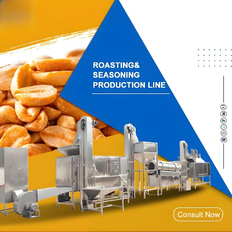 Commercial High Efficiency Automatic Nut Roasting Line Cashew Almond Peanut Salted Flavoring Equipment