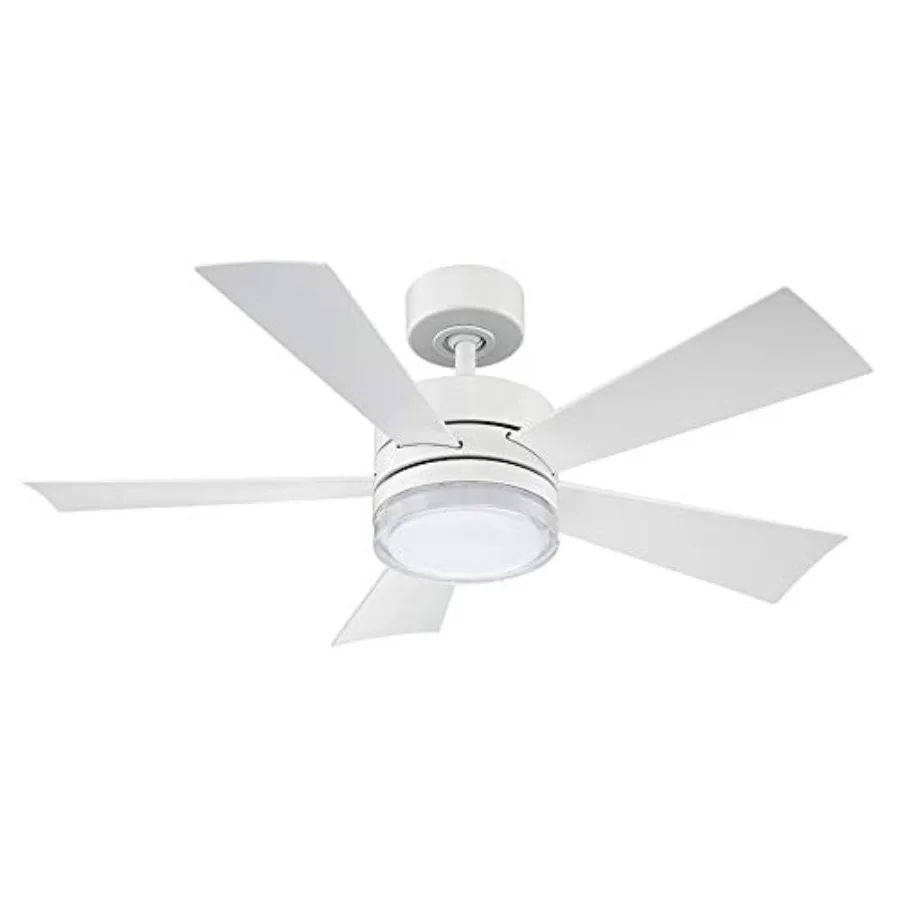 

Wynd Smart Indoor and Outdoor 5-Blade Ceiling Fan 42in Matte White with 2700K LED Light Kit and Remote Control works with Alexa