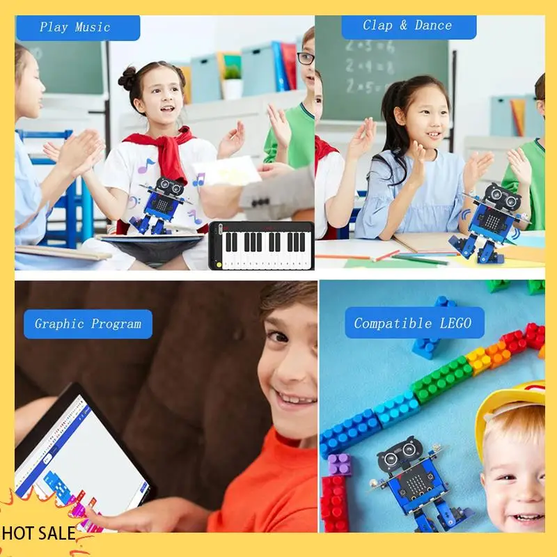 A66Z Happybot Programmazione Auto +XR Scratch Biped Walking Dance Musica Micro:Bit Scheda Madre APP