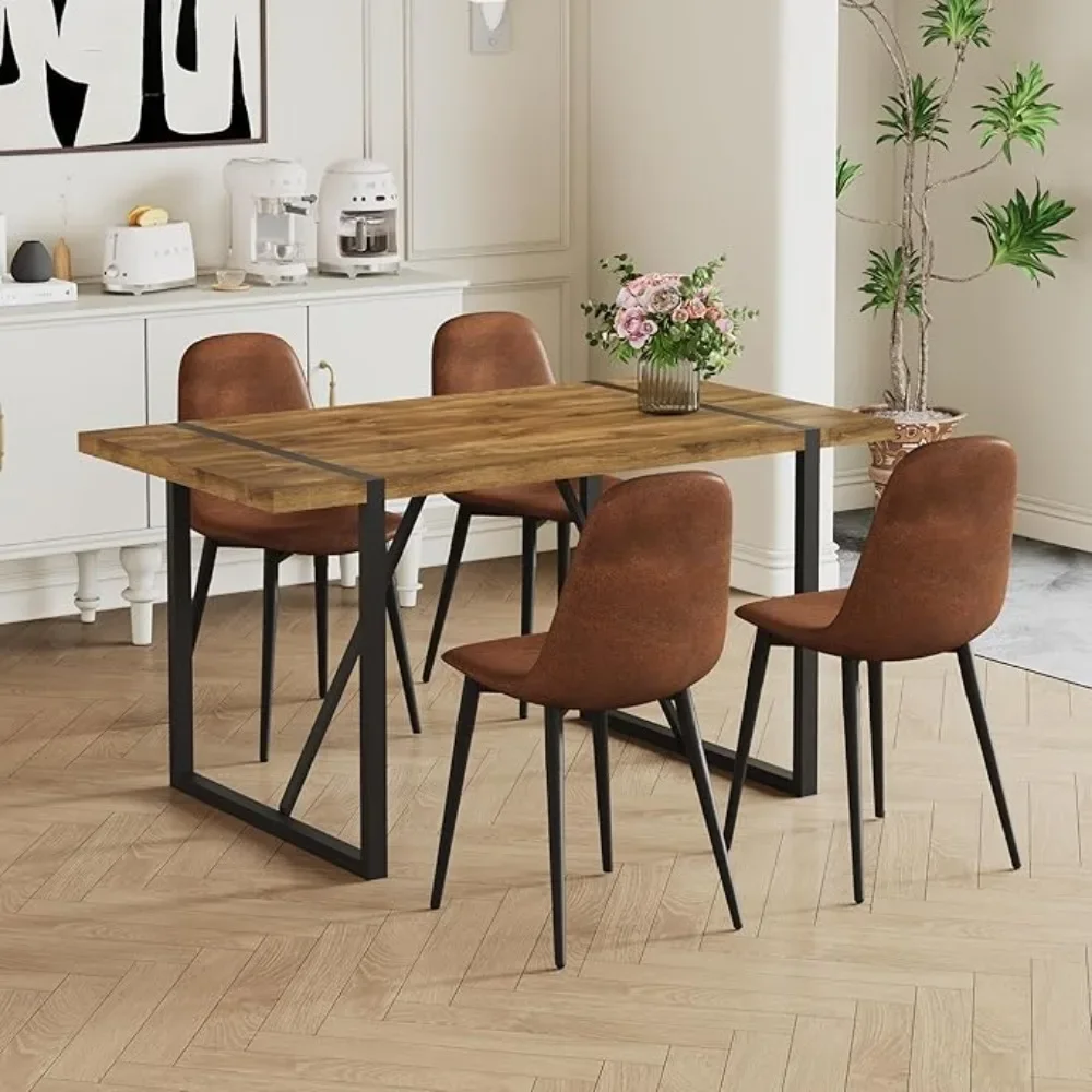 Table and Fabric Dining Chairs Set of Dining Table Set for Ideal for Kitchen Dining Room