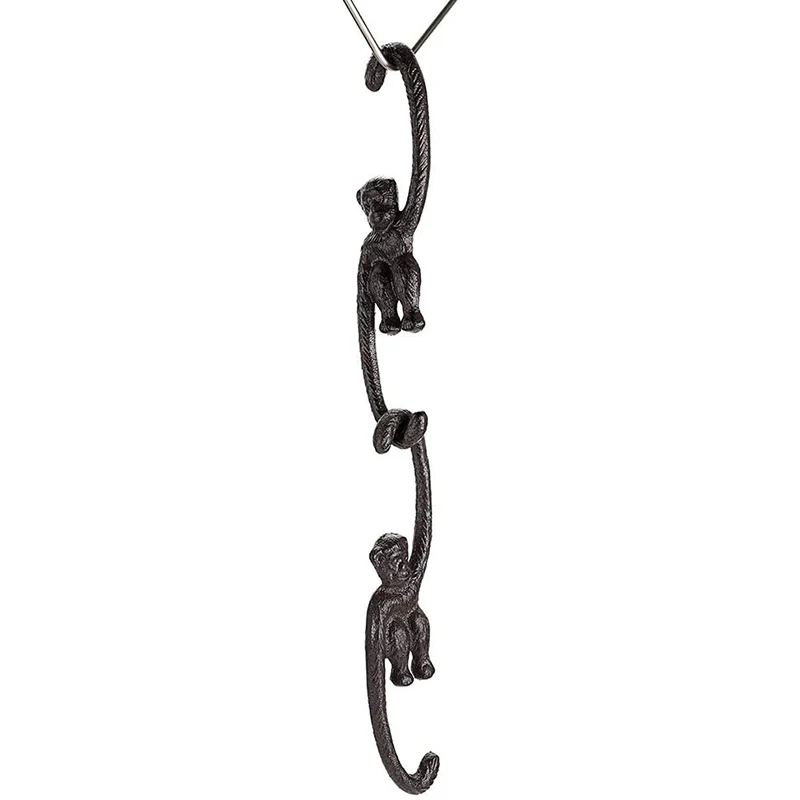 1 Set of 4 Heavy Duty Cast Iron S Monkey Hooks - 8 Inch Decorative Metal Plant Hooks Hangers S Shaped Bracket