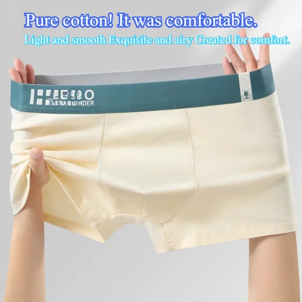 

3pcs/lot,New men's underwear pure cotton antibacterial boxers breathable four-corner pants boys large-size short pants.
