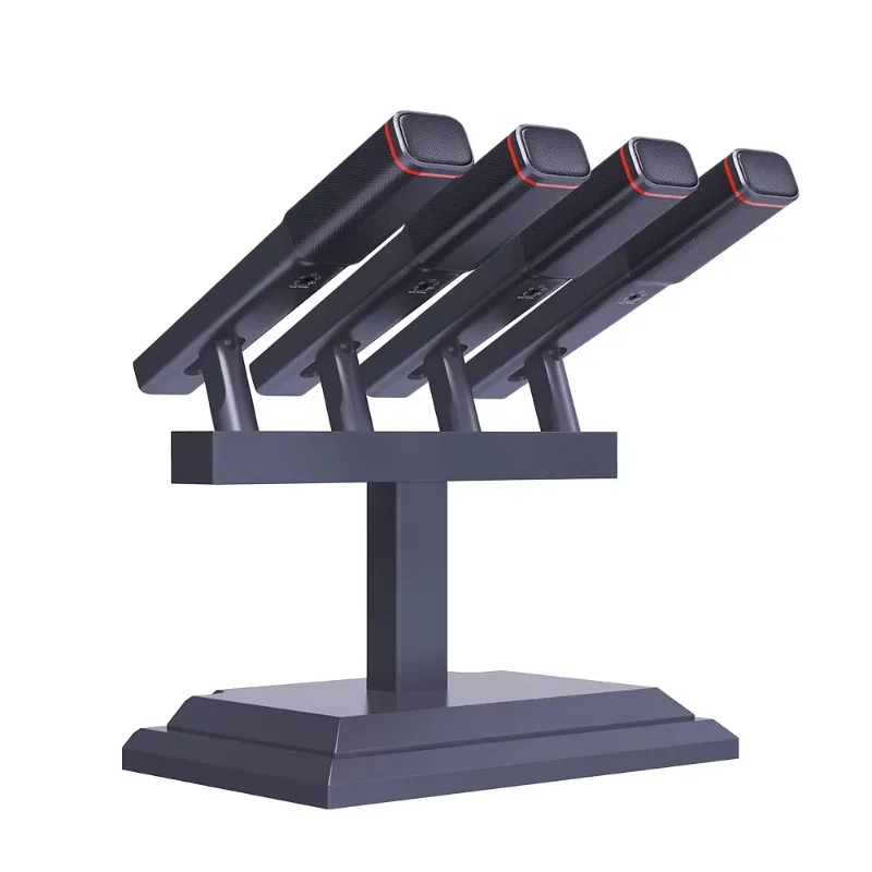 Professional audio conferencing system with analog array microphones for presidential presentations