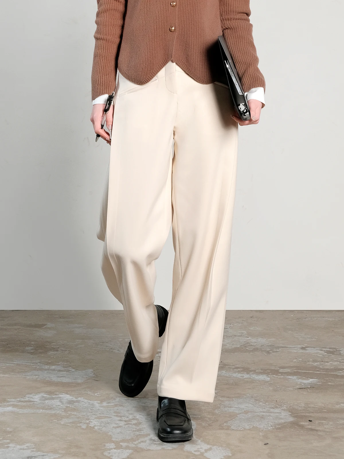 

New Fashionable Bananas Shape High Waist Wide Leg Pants Autumn Winter Casual Trousers for Pear Shaped Body Scythe Pants