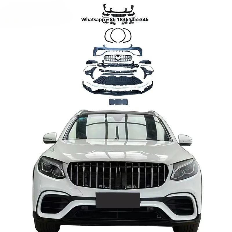 

For GLC Class X253 SUV Upgrade GLC63 Body Kit with Diffuser with Exhaust Tipes 2015-2019 Glc260 300 X253 Car Bumper