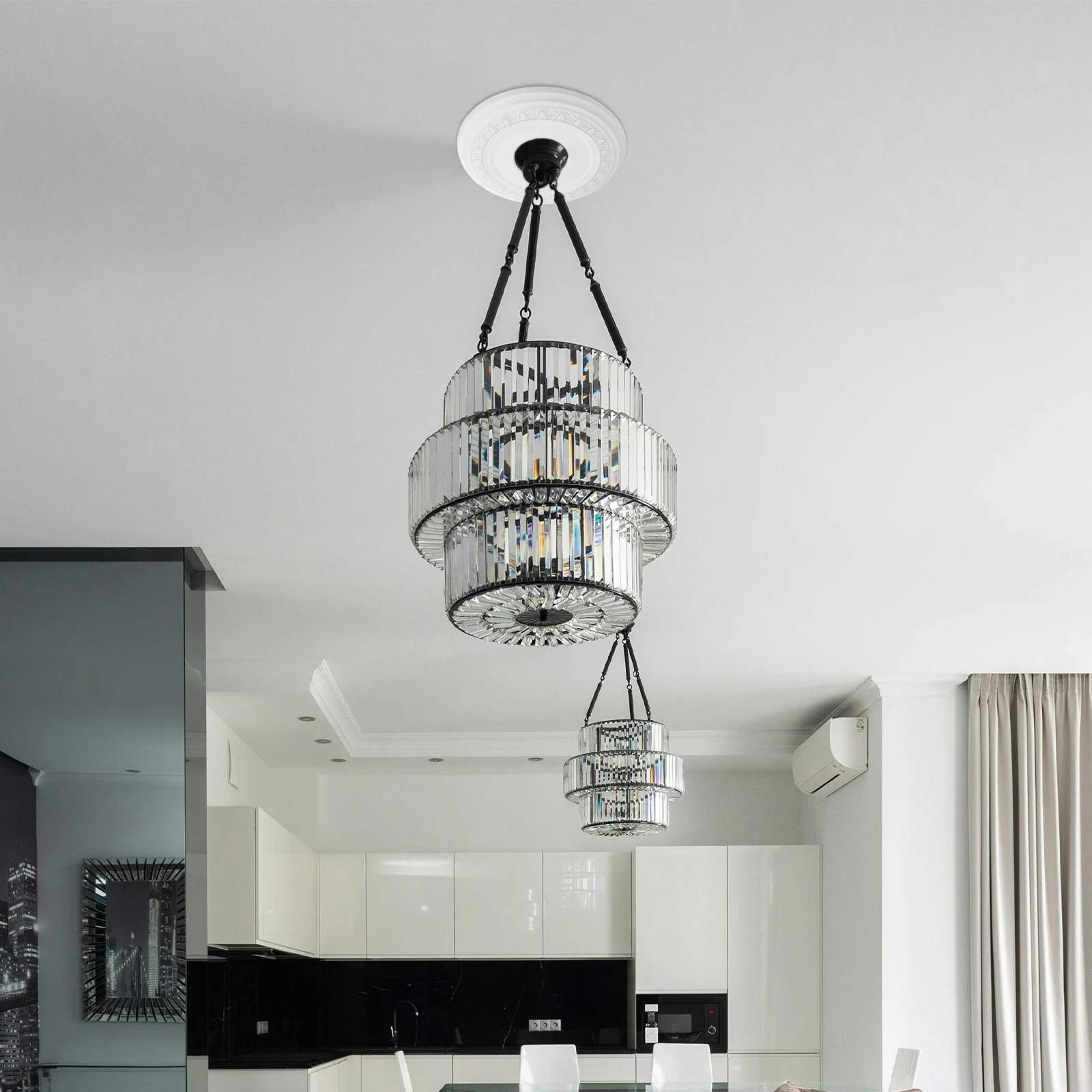 

12 Inch Ceiling Canopy Cover Plate Waterproof Chandelier Fixture Base Elegant Round Light Mounting Bracket for Pendant DIY