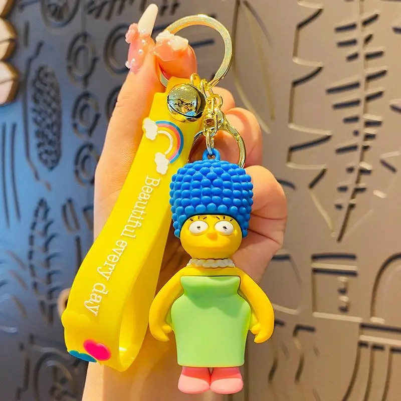 Die Simpsons Schlüsselanhänger Marge Simpson und Bart Simpson Neuer Kreativer Cartoon Modisch und einzigartig Tragbarer Paar-Taschenanhänger Geschenk – Detail 3