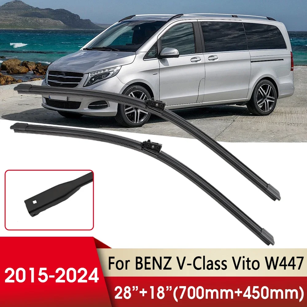 

Front Car Wiper Blade For Mercedes-Benz V-Class Vito Valente W447 Rear Tailgate 2015-2024 28"+18" Windscreen Wipers Accessories