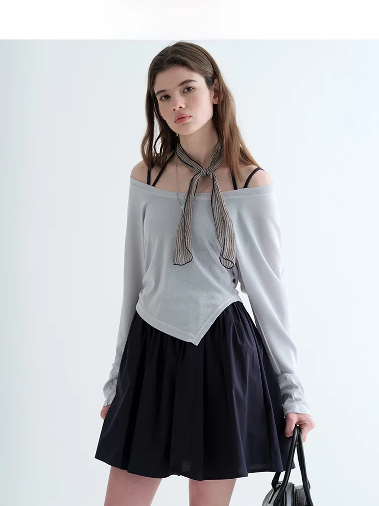 

Fashionable JIUJIU Dress Set Women's Spring 2026 New Strap Dress Shoulder T-Shirt Two-Piece Set Elegant Style Short Sleeve Lo...