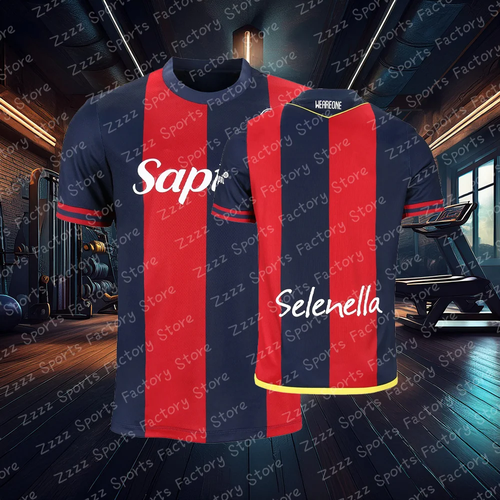Camiseta de fútbol de entrenamiento local/visitante de Bolonia, camiseta de verano de gran tamaño para niños y adultos, camisetas de manga corta de fútbol italiano, ropa para hombres