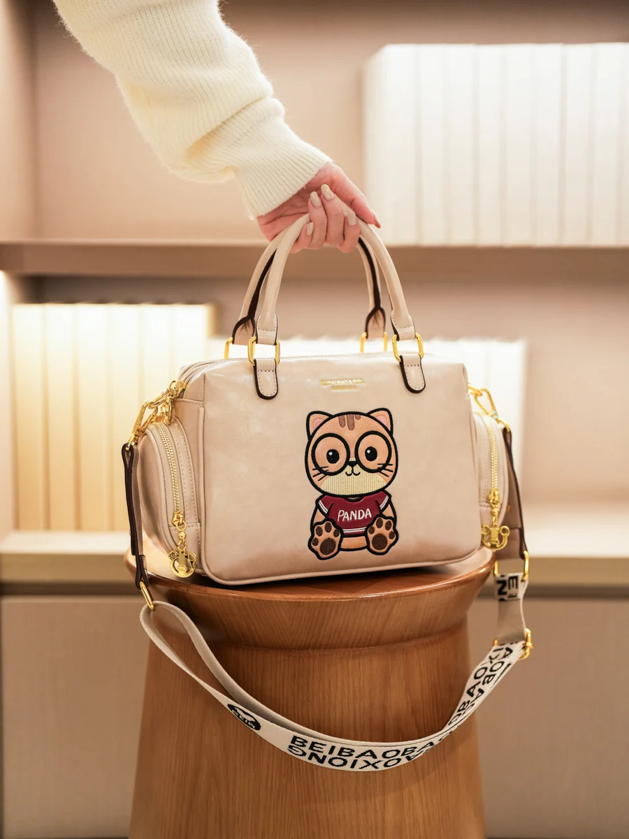 

Cute Boston Bag 2025 New Sle Large Capaci Pillow Handbag with Wide oulder Strap Crossbody Bag for Women Youthful Sle