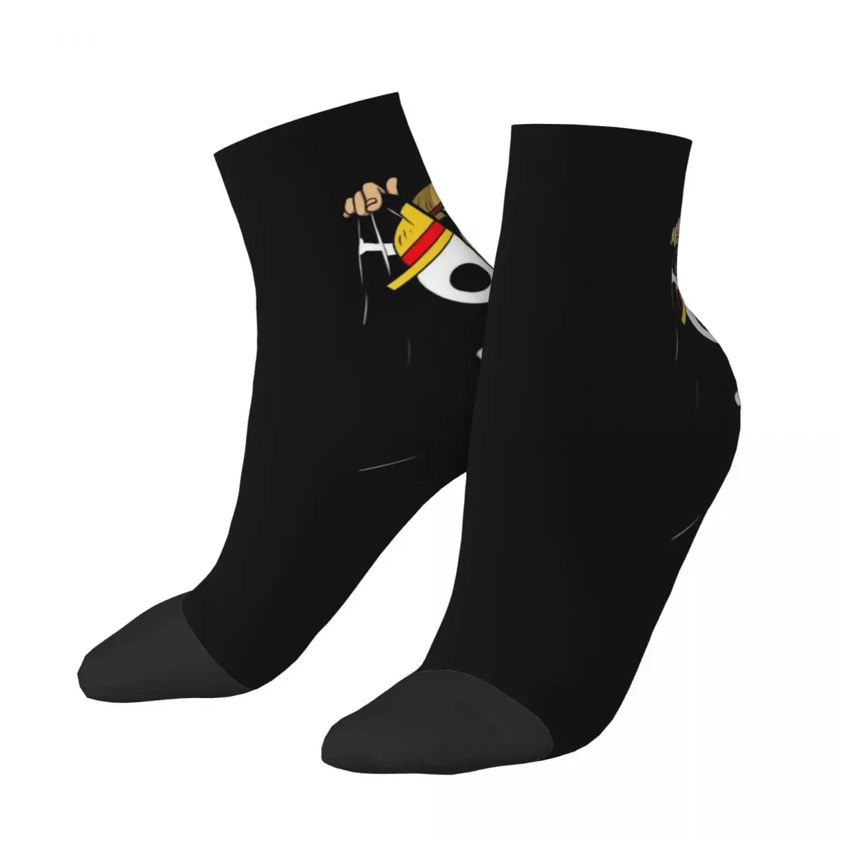 Cute One Pieces Cute Luffy Socks Women Men Warm 3D Printing Straw Hat Pirates Sports Football Socks