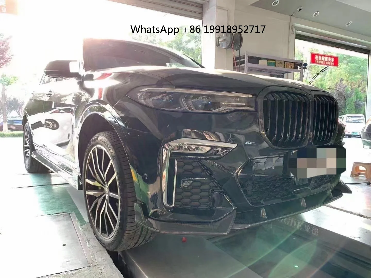 For BMW X7 G07 Body Kit Carbon Fiber Rear Diffuser Front Bumper Lip Rear Splitter Side Skirts and Rear Spoiler JJ819