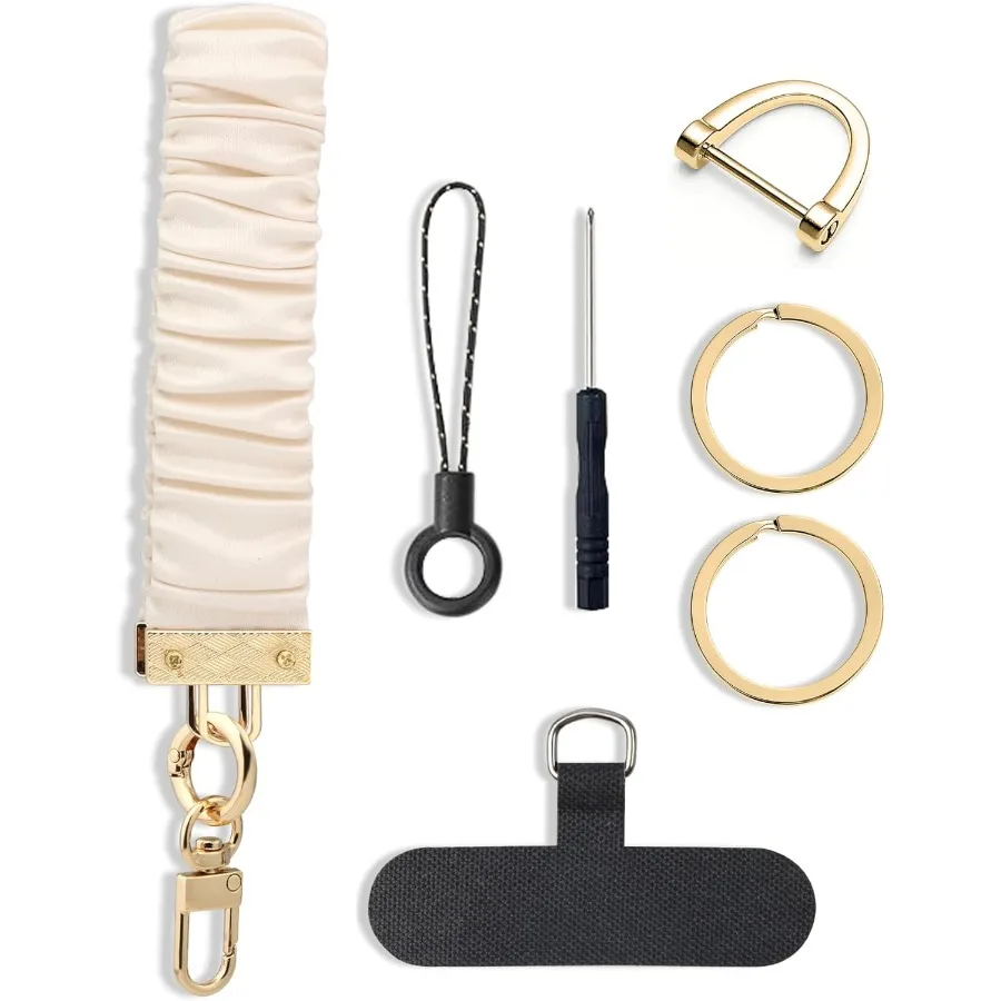 

BATHRINS Wristlet KeychainCute Wrist Keychain Bracelet With 2 Keyrings And 1 DRing For Girl Men Women